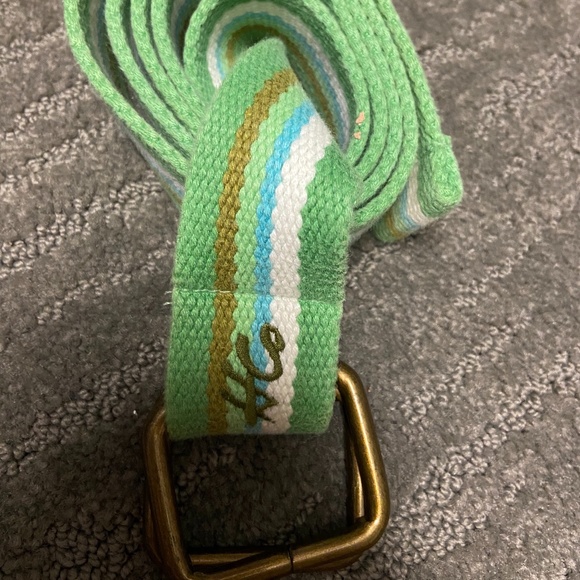 Hollister unisex one size fits all green blue white and brown stripes Belt main image 2